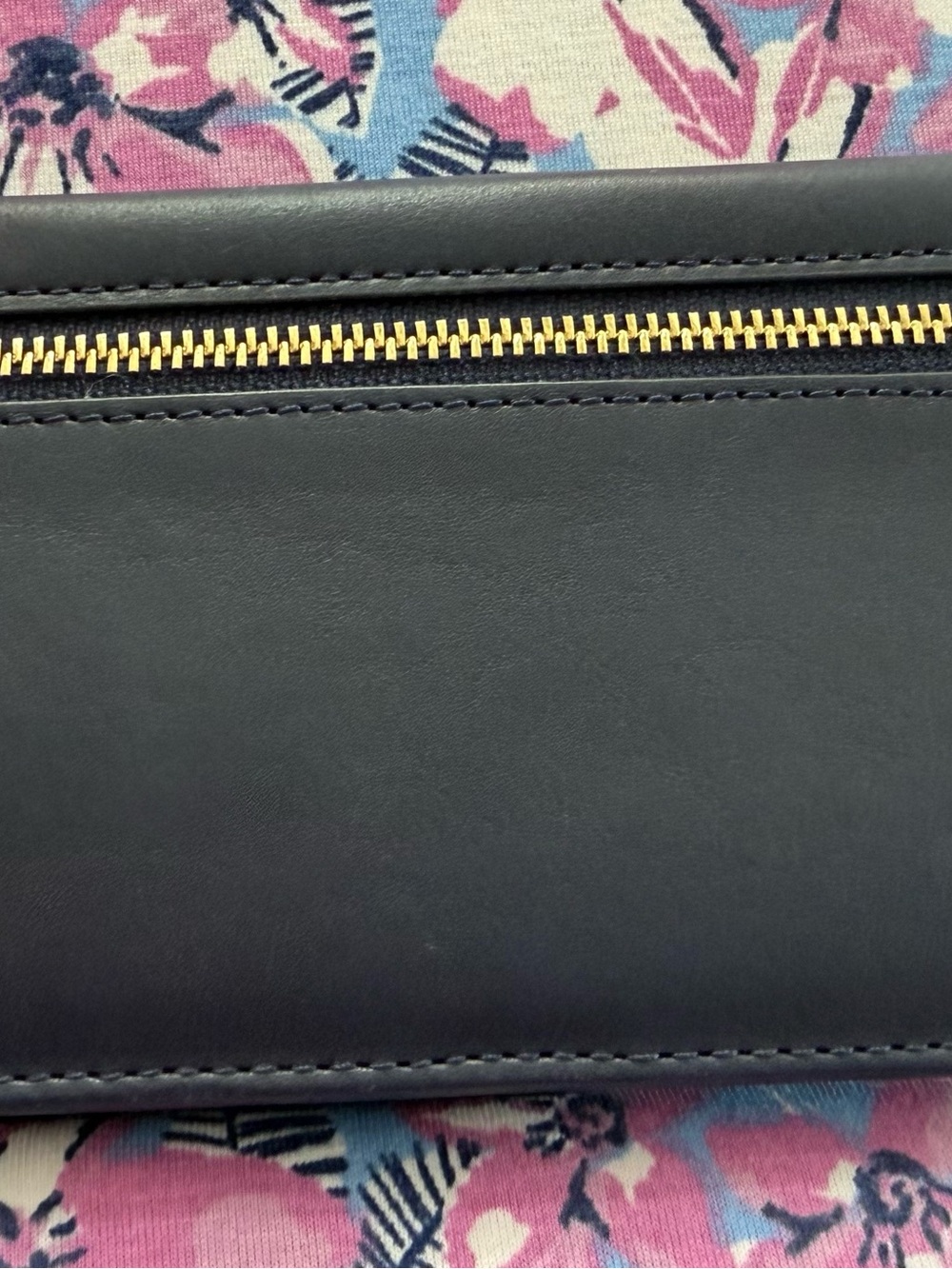Brahmin Navy Blue Ady Leather Wallet with Gold Tone Logo Plate - Picture 2 of 5